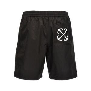 OFF-WHITE Arrow Logo Swim Shorts Men BLACK Beachwear